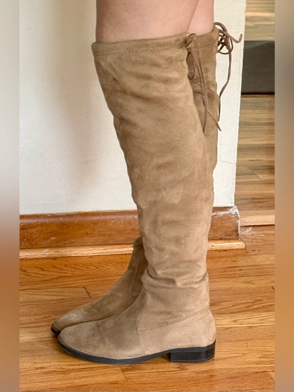 Women’s Over-the-Knee faux suede Boots in Tan
